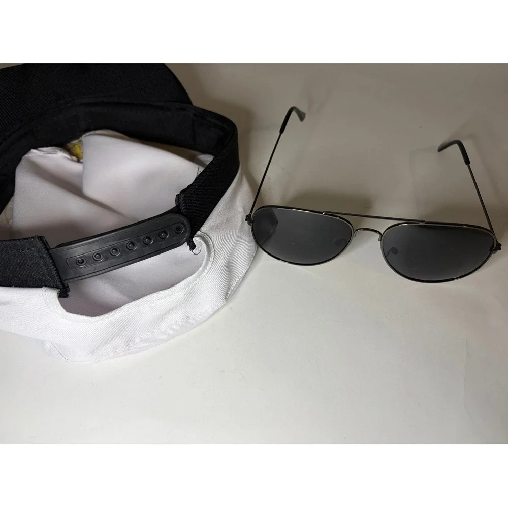 Captain Boat Yacht Costume Cosplay Hat Glasses Adjustable Embroidered Halloween